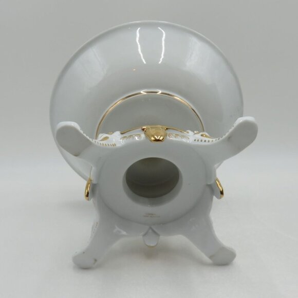 Rare LIMOGES Pedestal FOOTED Bowl Gilded Accents Romantic Scene VTG -  Repaired - Picture 6 of 11